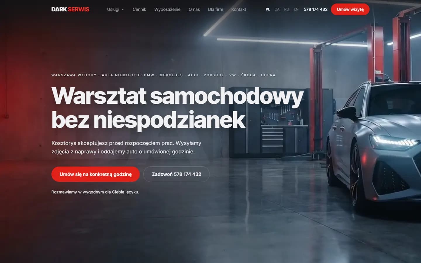 Strona główna dark-serwis.pl, wersja: Polski